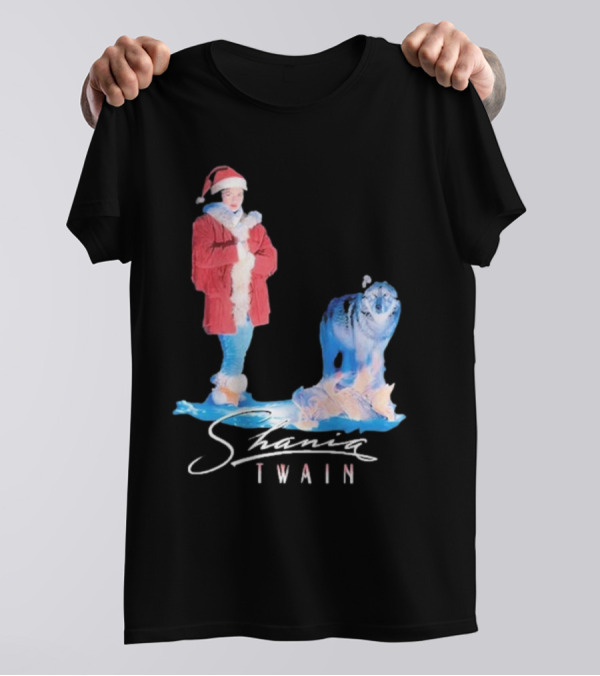 Shania Twain Holiday Santa Suit And Wolf T-Shirt