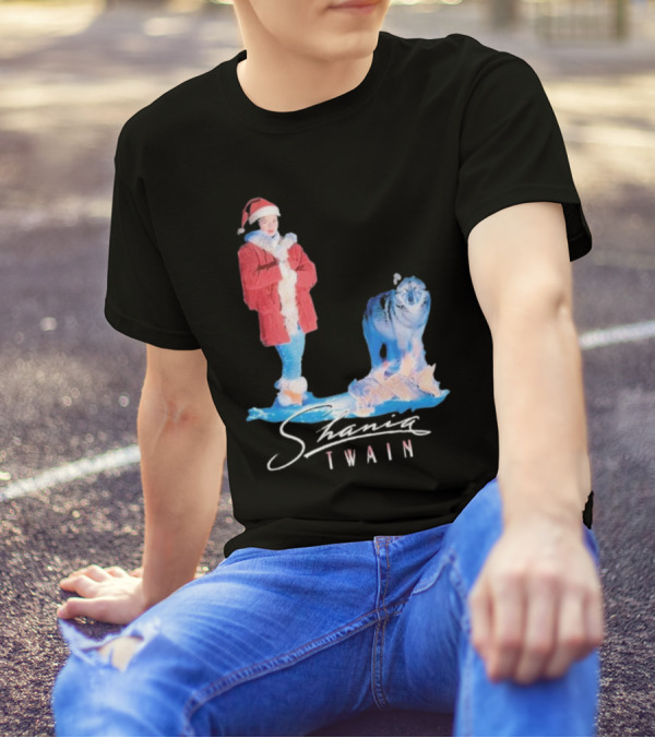 Shania Twain Holiday Santa Suit And Wolf T-Shirt