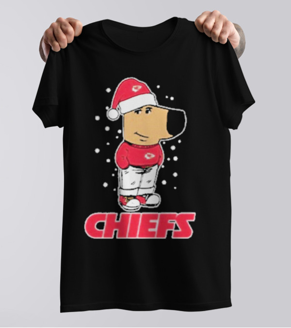 Just A Chill Guy Hanging With Chiefs Christmas Santa Dog T-Shirt