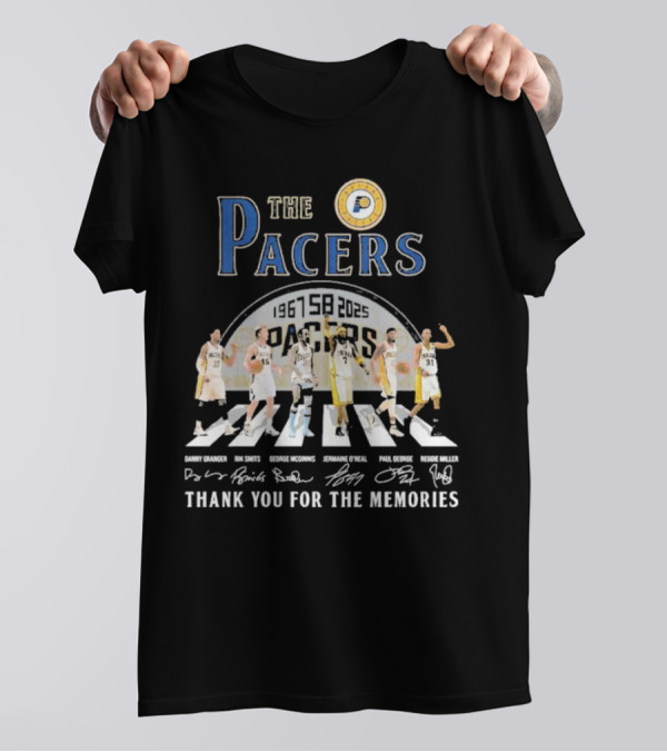 The Pacers 1967-2025 Thank You For The Memories Danny Granger Rik Smits George McGinnis Jermaine O'Neal Paul George Reggie Miller T-Shirt