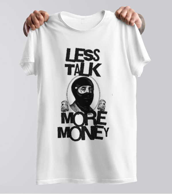 City Boys Franklin Less Talk More Money Masked Figure With Headphones T-Shirt