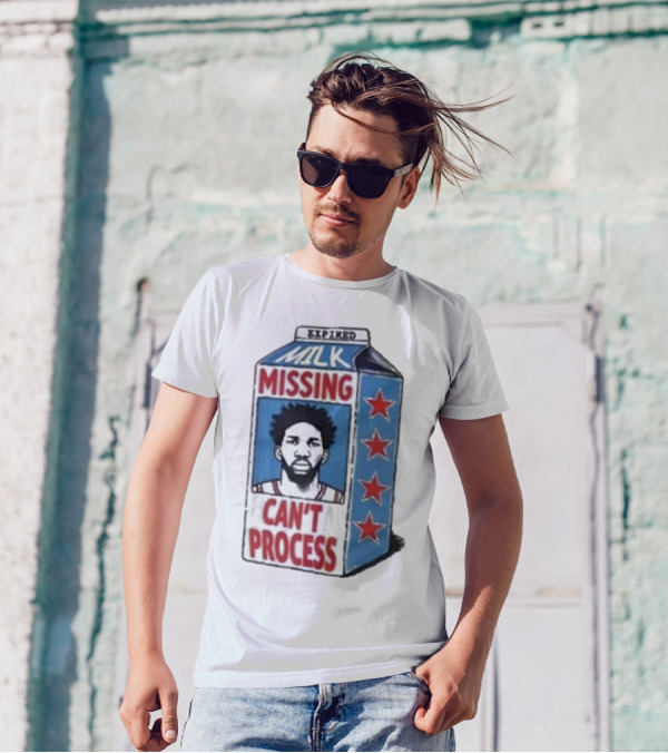 Joel Embiid Expired Milk Carton Missing Can't Process Philly Stars T-Shirt