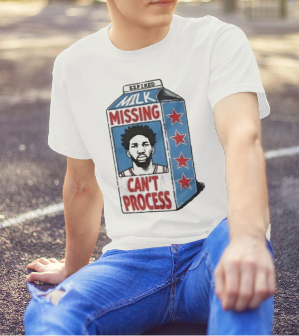 Joel Embiid Expired Milk Carton Missing Can't Process Philly Stars T-Shirt