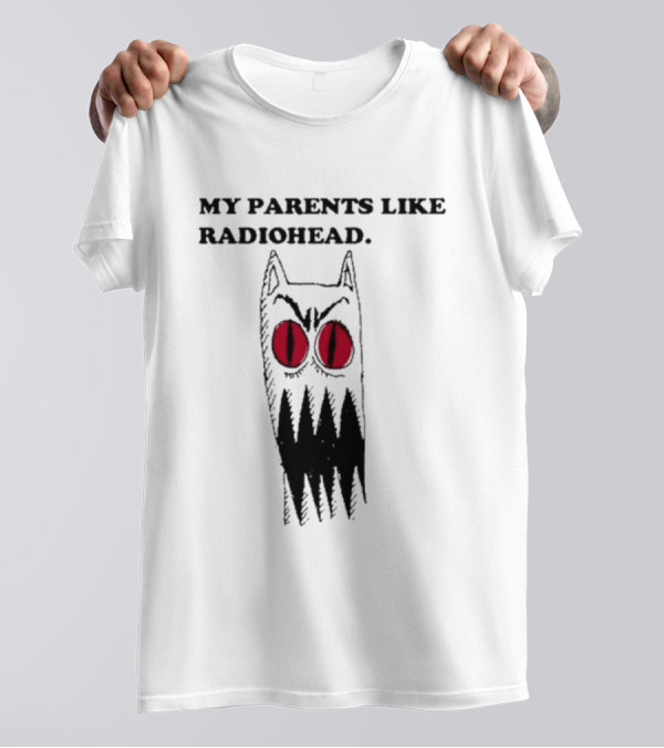 MY PARENTS LIKE RADIOHEAD Red Eyed Monster Drawing T-Shirt