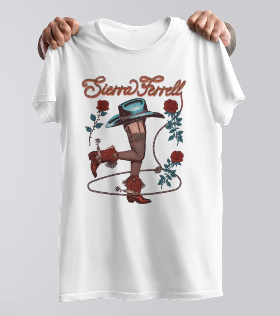 Sierra Ferrell Hat And Legs With Roses And Lasso T-Shirt