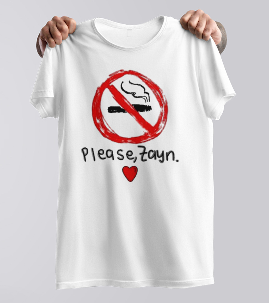 Stop Smoking Please Zayn Red Heart T-Shirt