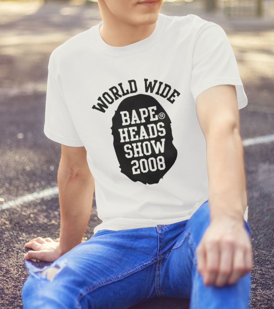 World Wide Bape Heads Show 2008 Black Ape Head T-Shirt