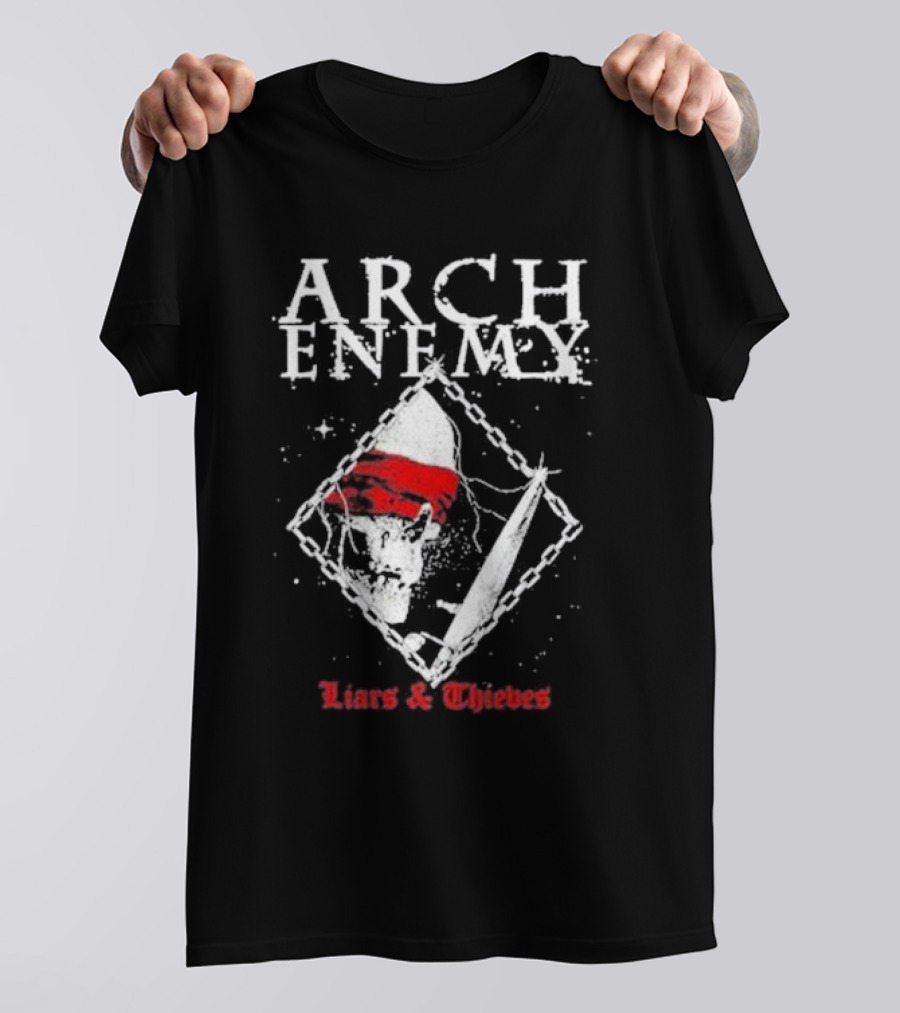ARCH ENEMY Liars And Thieves Skull With Chain And Sword T-Shirt