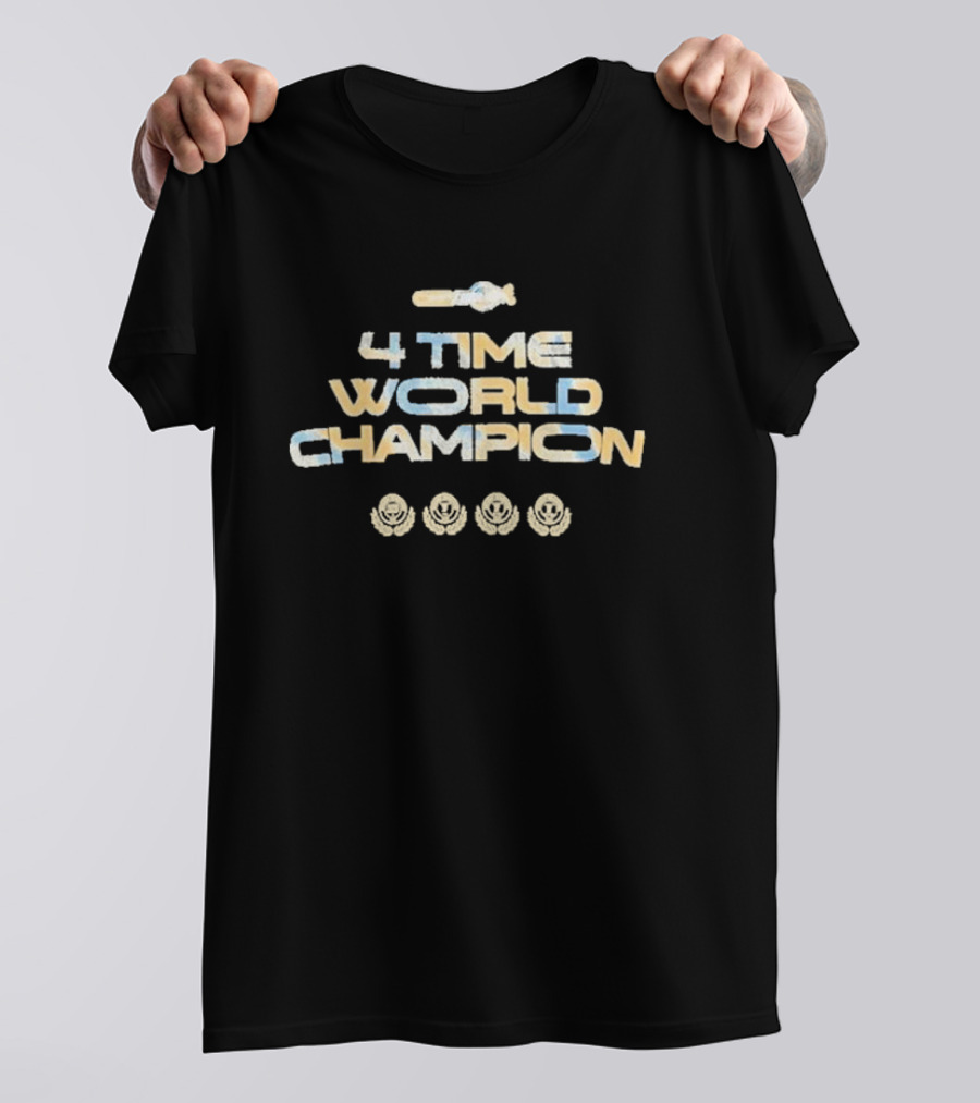 Red Bull Racing Max Verstappen 4 Time World Champion T-Shirt