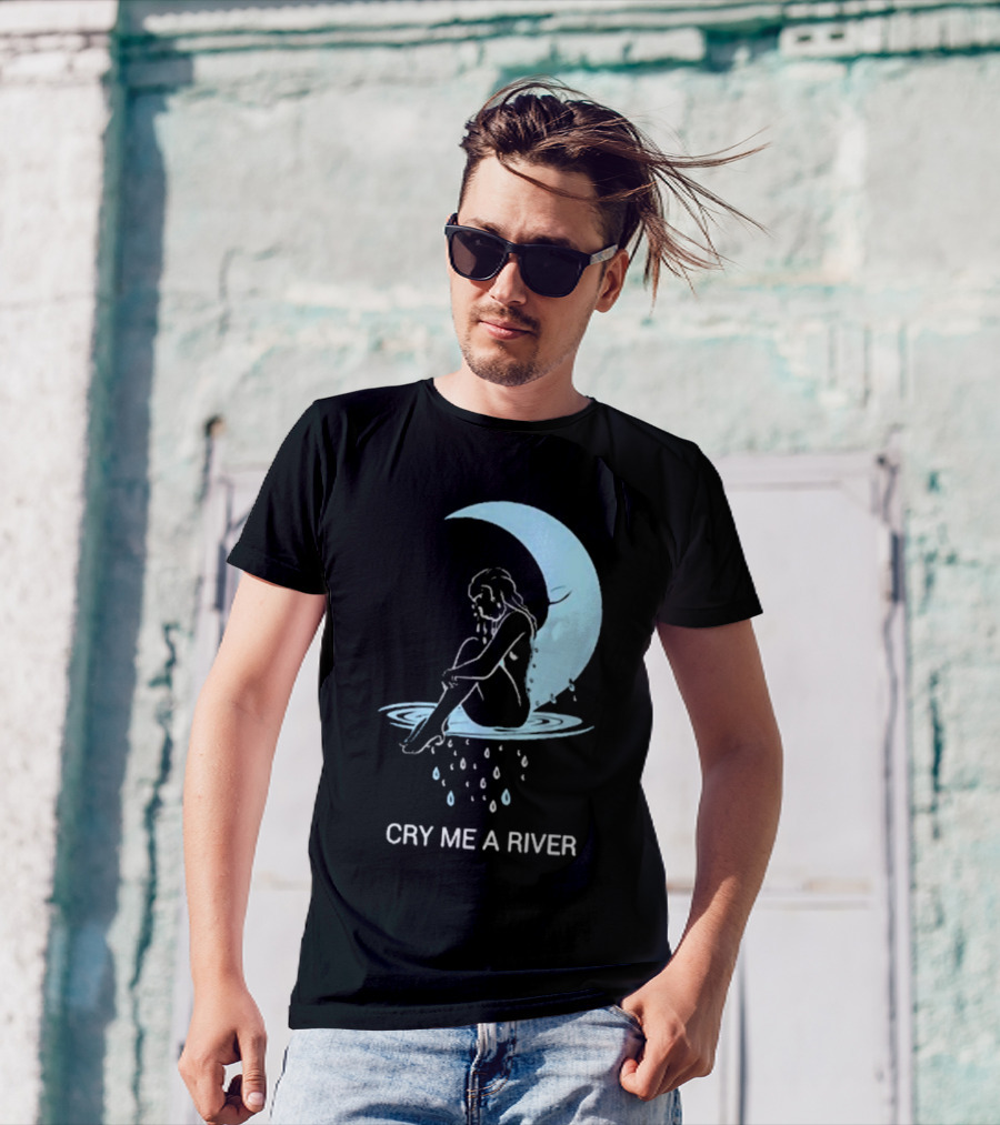 Sean Robinson Cry Me A River Sitting Figure Moon And Water Droplets T-Shirt