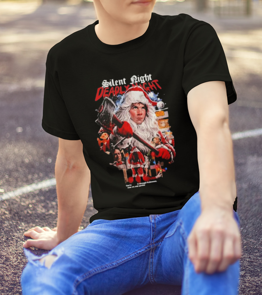 Silent Night Deadly Night Gutter Garbs Christmas Horror Santa Axe T-Shirt