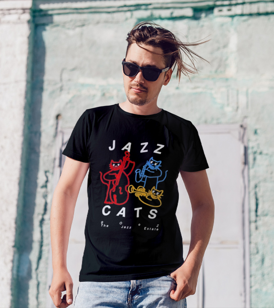 Jazz Estate The Jazz Cats Trio Playing Instruments T-Shirt