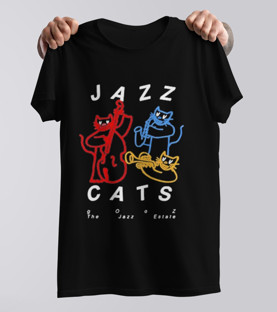 Jazz Estate The Jazz Cats Trio Playing Instruments T-Shirt