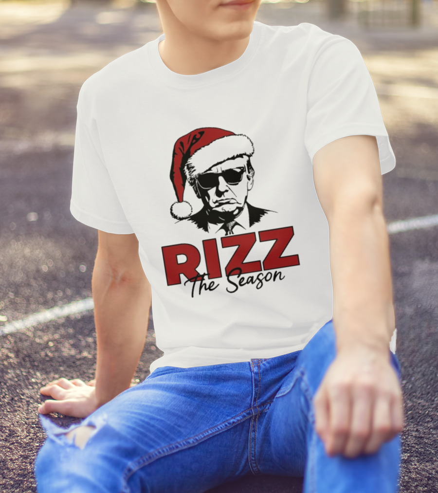 Rizz The Season Santa Hat Sunglasses Christmas T-Shirt