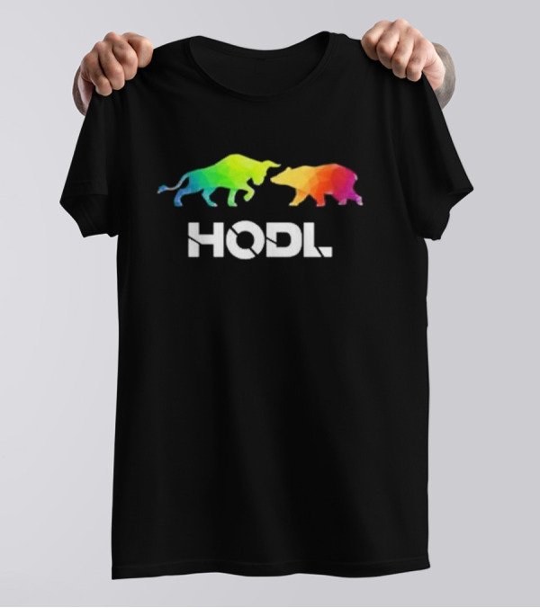 Bull Bear HODL Colorful Cryptocurrency T-Shirt