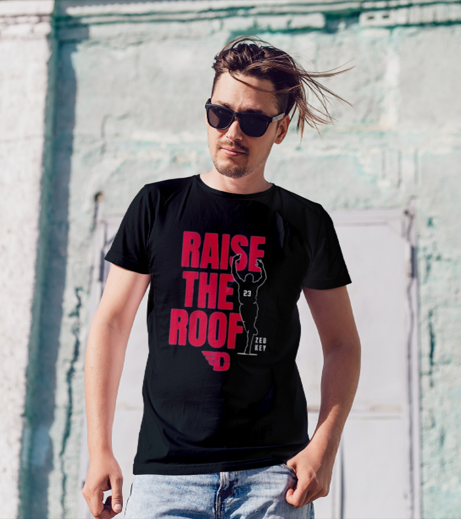 Dayton Basketball Raise The Roof Zed Key 23 T-Shirt