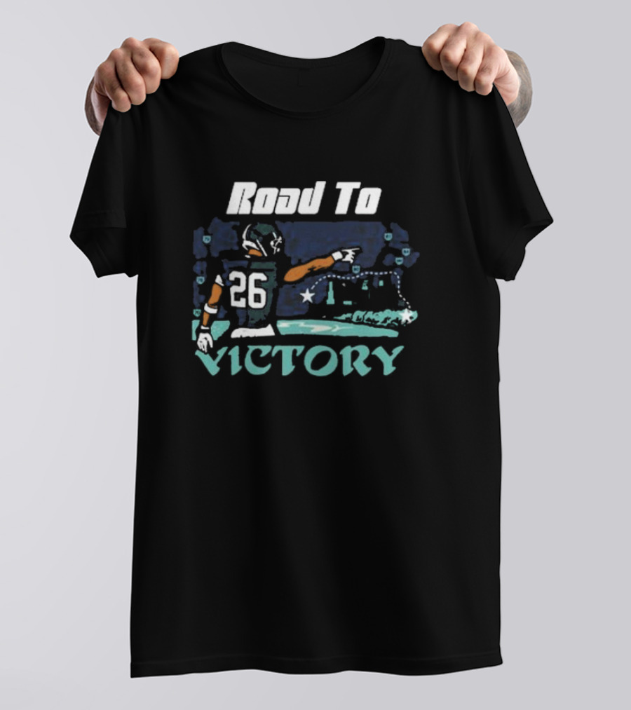 Road To Victory Saquon Barkley Philadelphia Eagles NFL T-Shirt