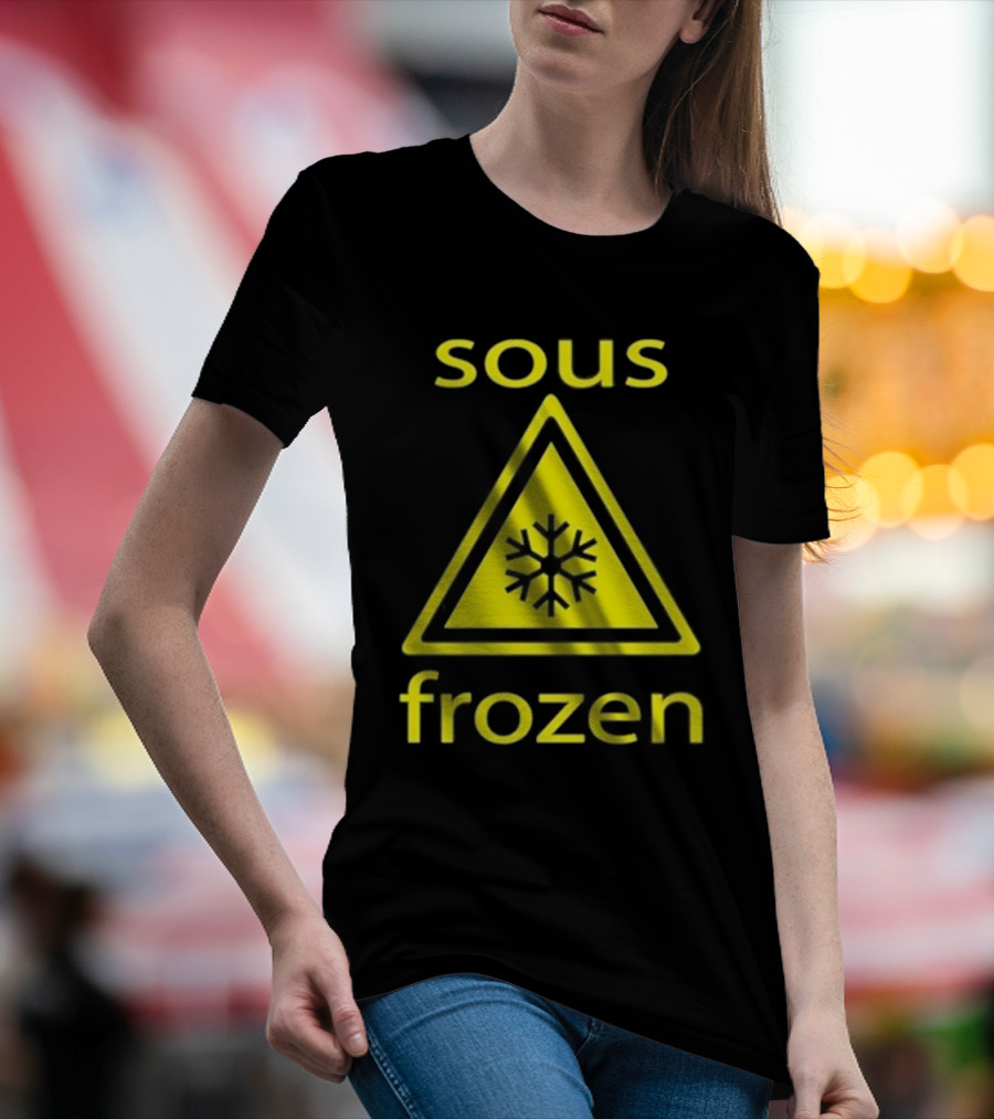 Sous Frozen Snowflake Warning Triangle T-Shirt