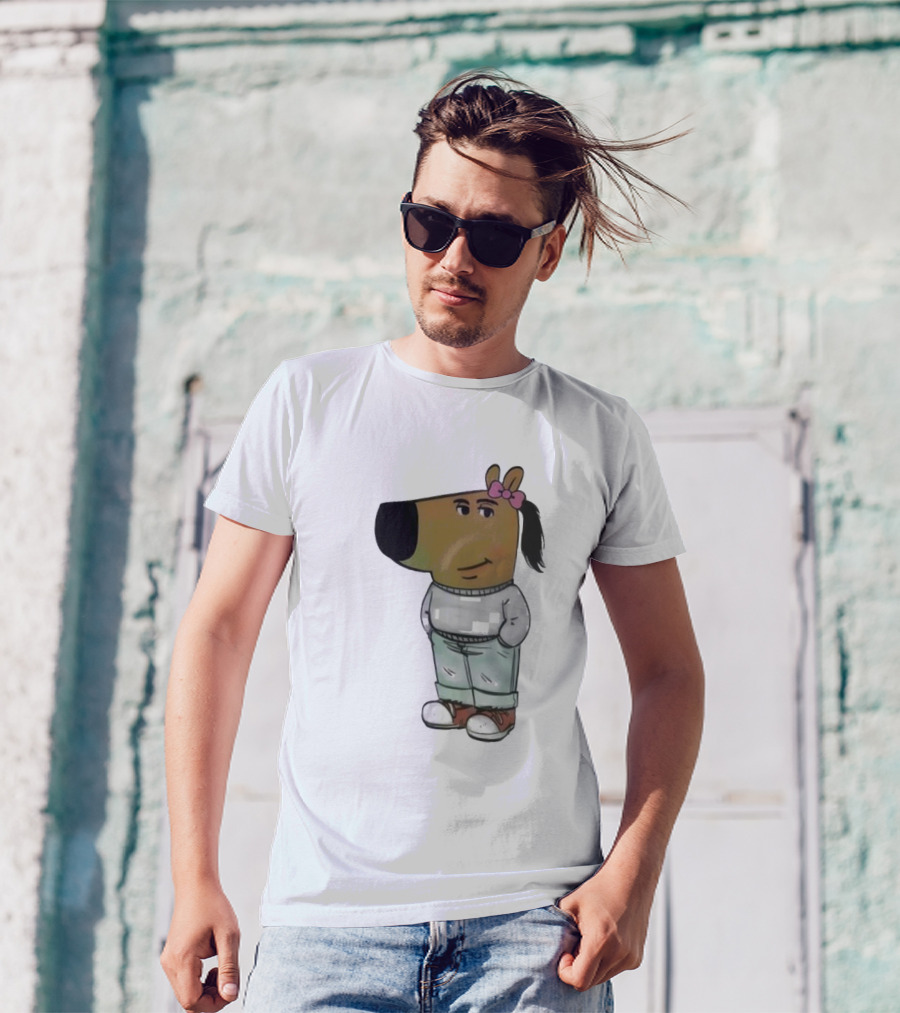 Chill Guy Dog Girl Meme Wearing Sweatshirt And Jeans T-Shirt