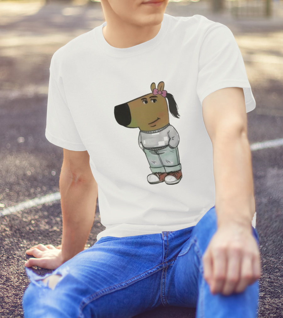 Chill Guy Dog Girl Meme Wearing Sweatshirt And Jeans T-Shirt