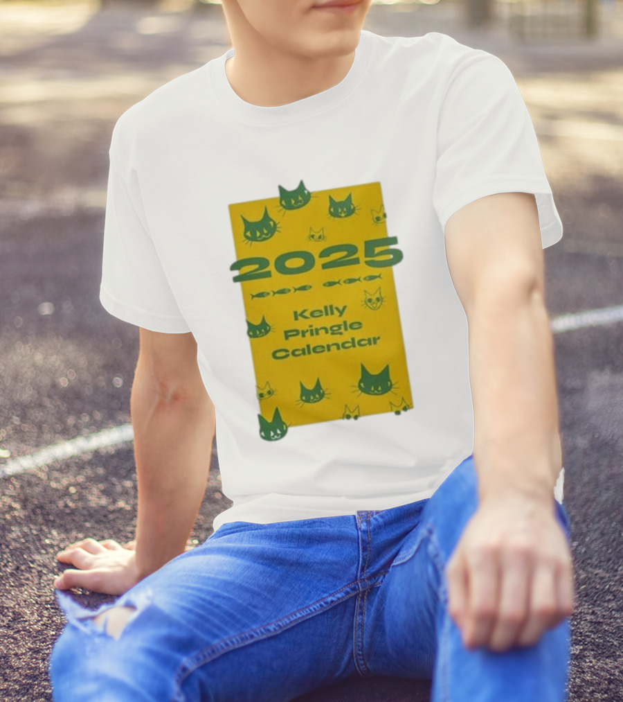2025 Kelly Pringle Cat Calendar T-Shirt