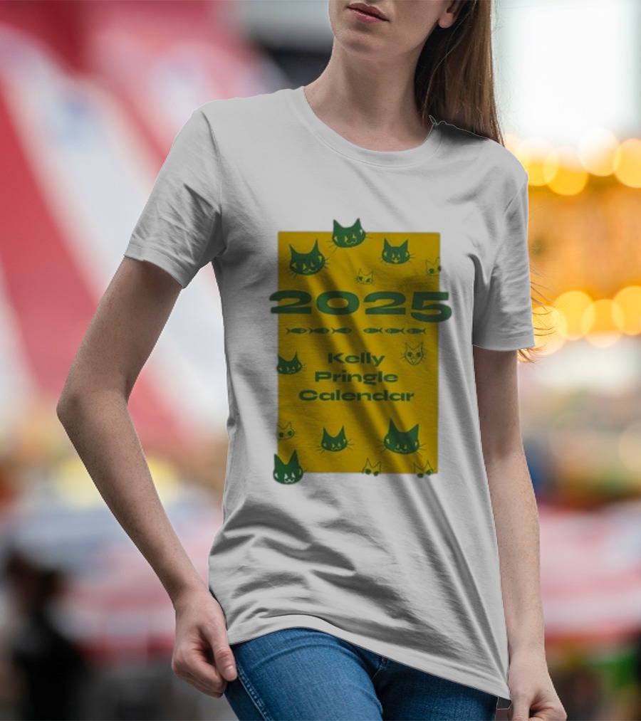 2025 Kelly Pringle Cat Calendar T-Shirt