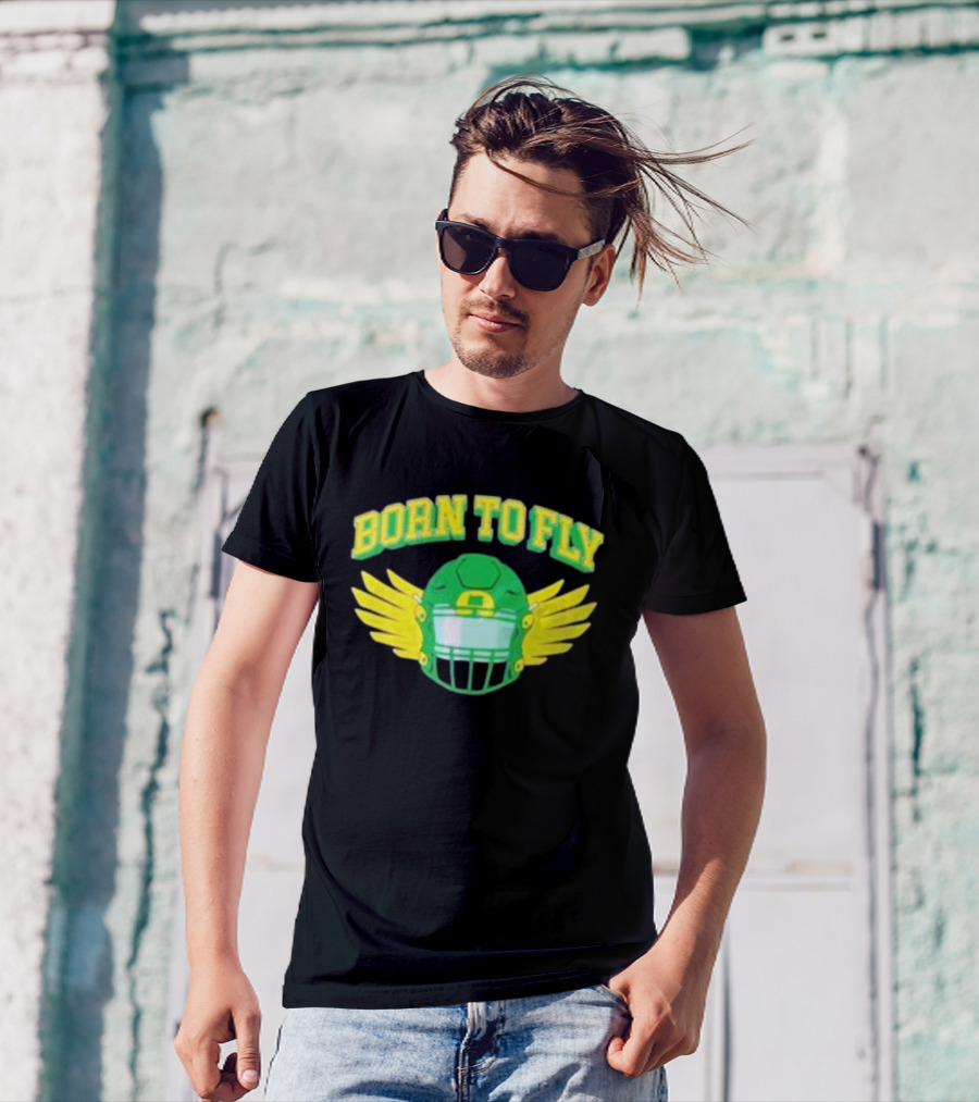 Born To Fly Football Helmet With Wings T-Shirt