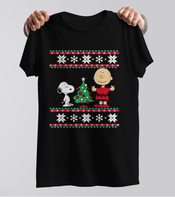Snoopy And Charlie Brown With Christmas Tree T-Shirt