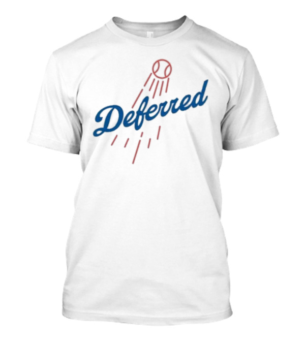 Dodgers Deferred Baseball Script With Baseball T-Shirt