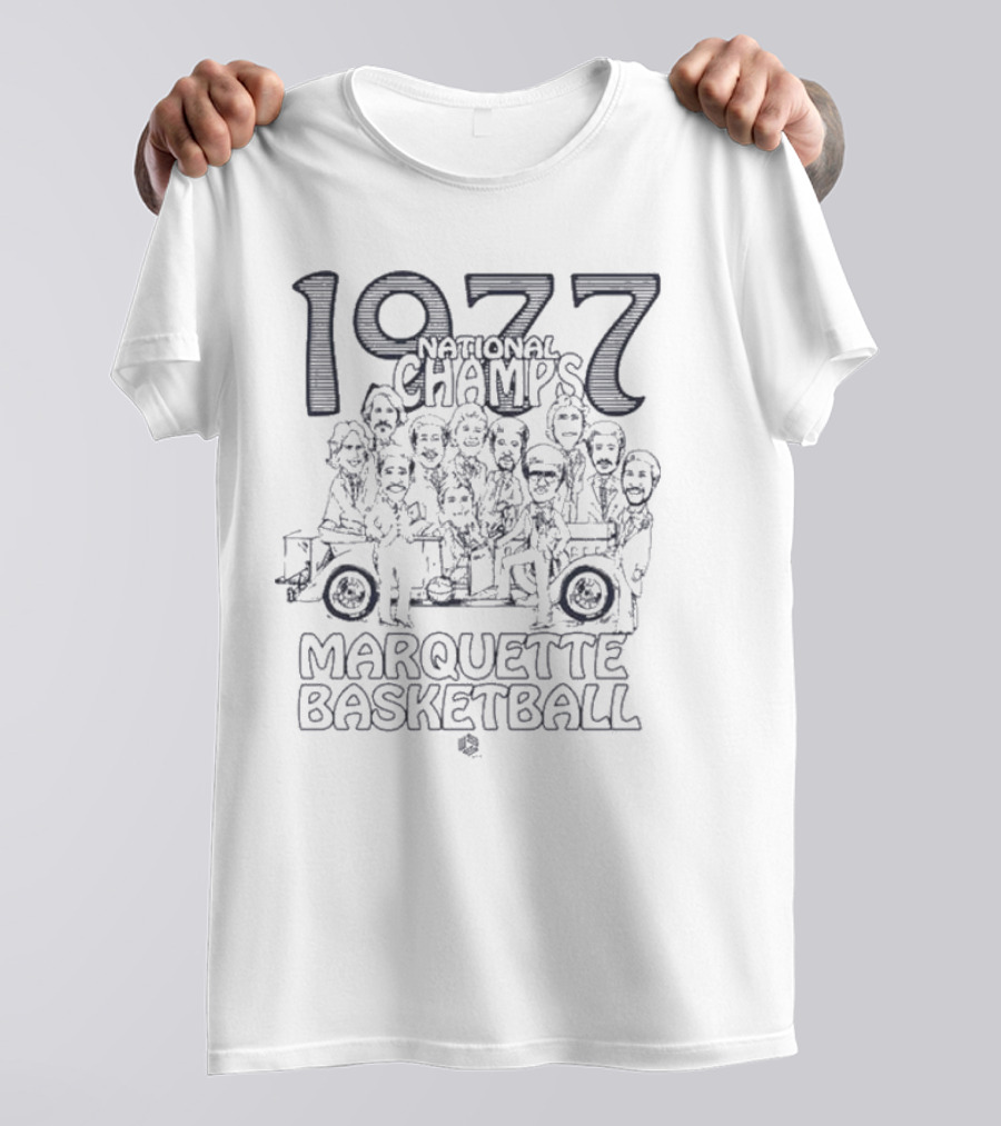 1977 National Champs Marquette Basketball Nostalgic Team Caricature T-Shirt