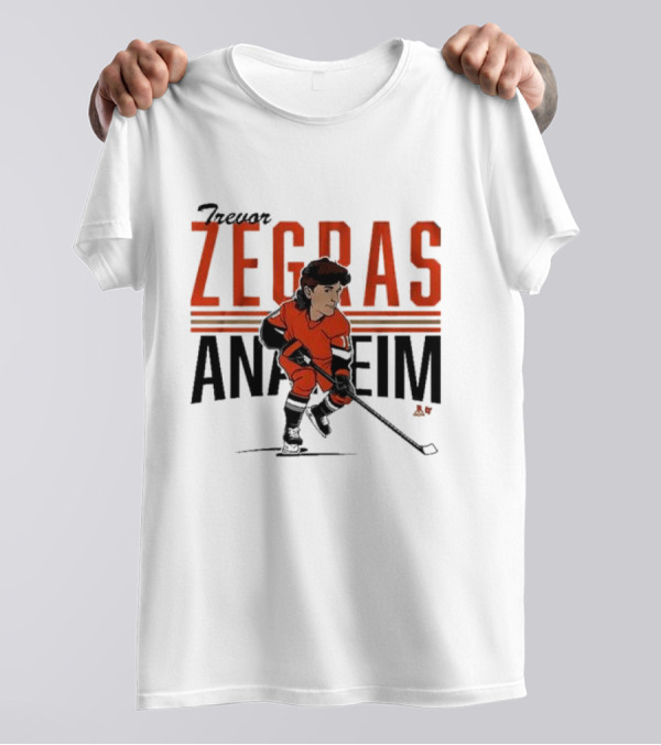 Zegras Anaheim Hockey Caricature Trevor T-Shirt