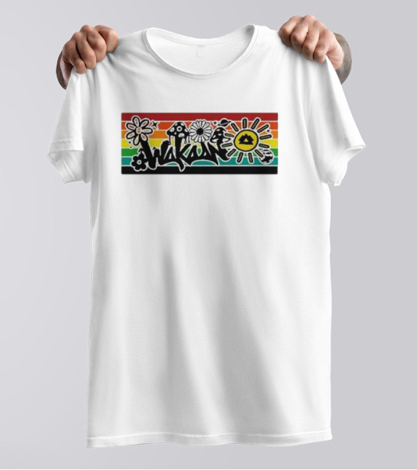 Wakaan Psychedelic Flower And Mushroom Rasta Sun T-Shirt
