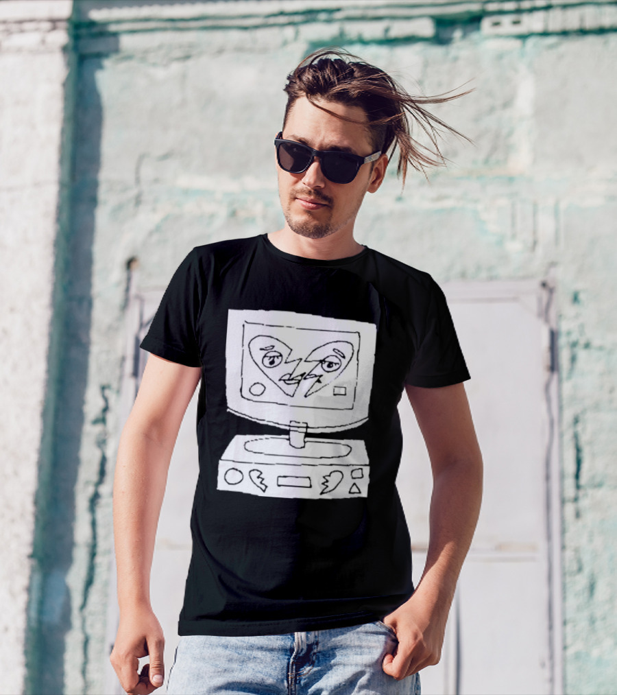 James Marriott Broken Heart Sketch Retro Computer T-Shirt