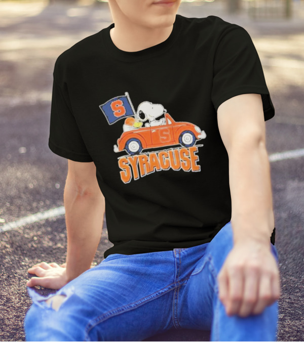 Snoopy Syracuse Orange Basketball Driving Car T-Shirt