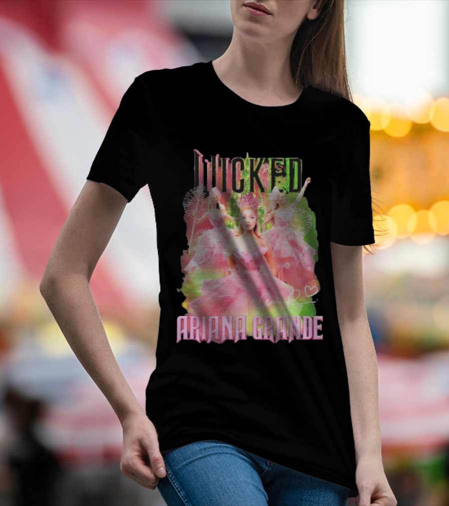 Wicked Musical Ariana Grande Pink Dress Signature T-Shirt
