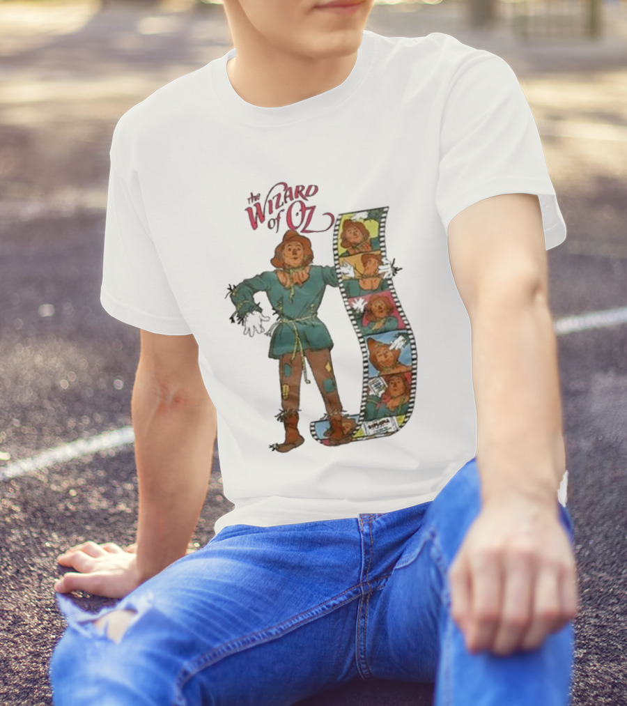 The Wizard Of Oz Movie Scarecrow Filmstrip If I Only Had A Brain T-Shirt