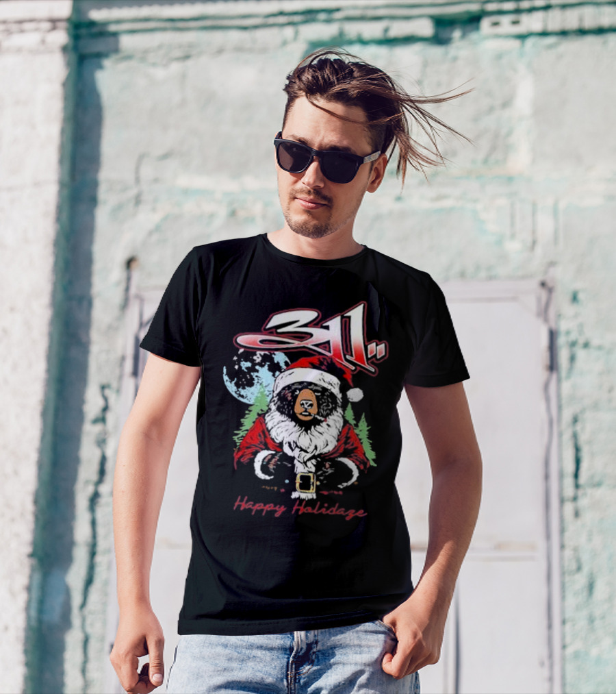 311 Santa Bear Happy Holidaze Christmas T-Shirt