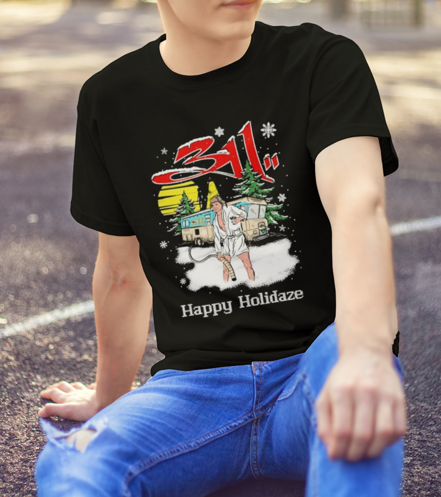 Happy Holidaze 311 Christmas Vacation RV Scene T-Shirt