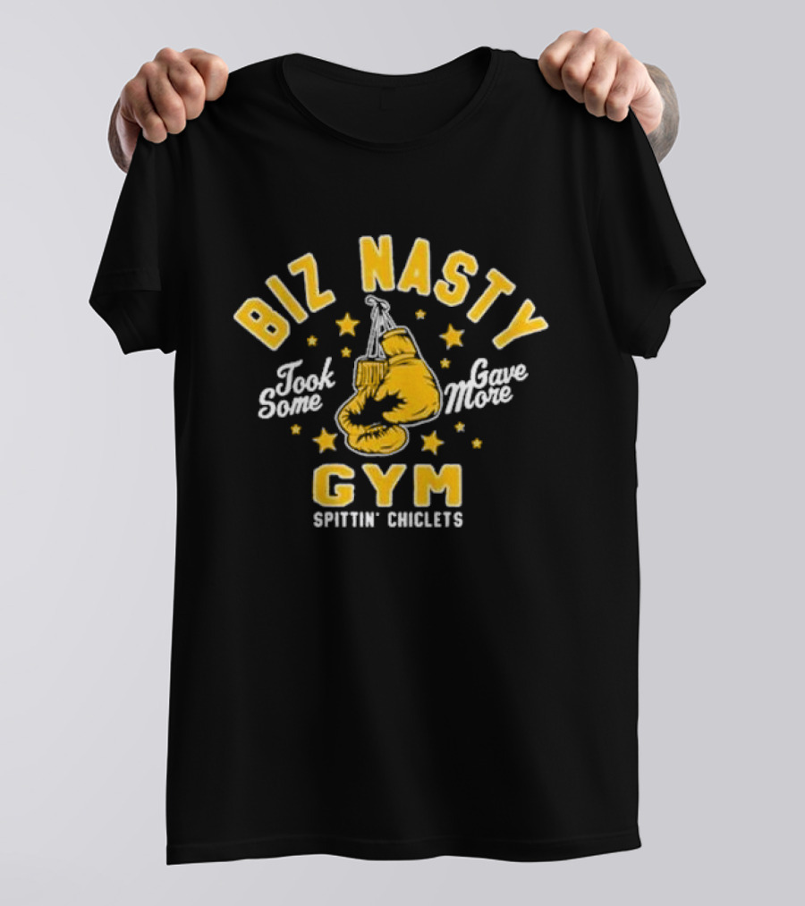 Biz Nasty Gym Took Some Gave More Spittin' Chiclets Boxing Gloves Stars T-Shirt
