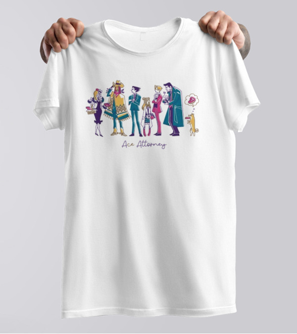 Ace Attorney Colorful Character Lunch Break Scene T-Shirt