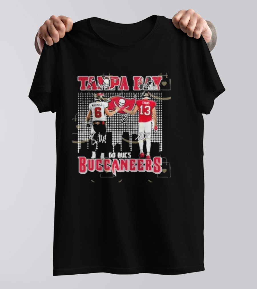 Tampa Bay Buccaneers Mayfield Evans Signature Go Bucs T-Shirt