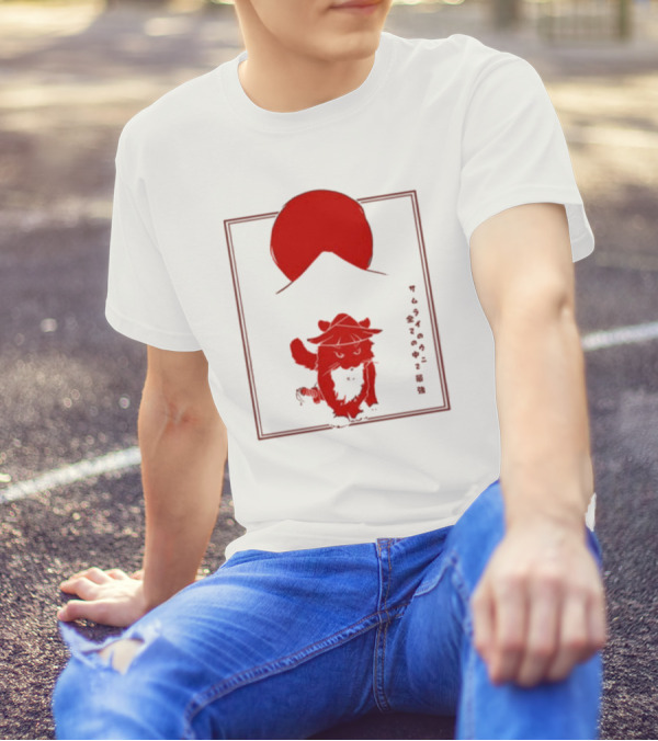 Samurai Unico Uniuni Runin Cat With Rising Sun T-Shirt