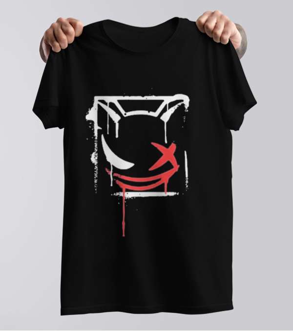 Kreekcraft Graffiti Iconic Smile Dripping Stencil T-Shirt