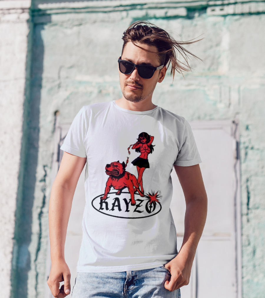 Kayzo Unleashed Red Dog And Woman T-Shirt