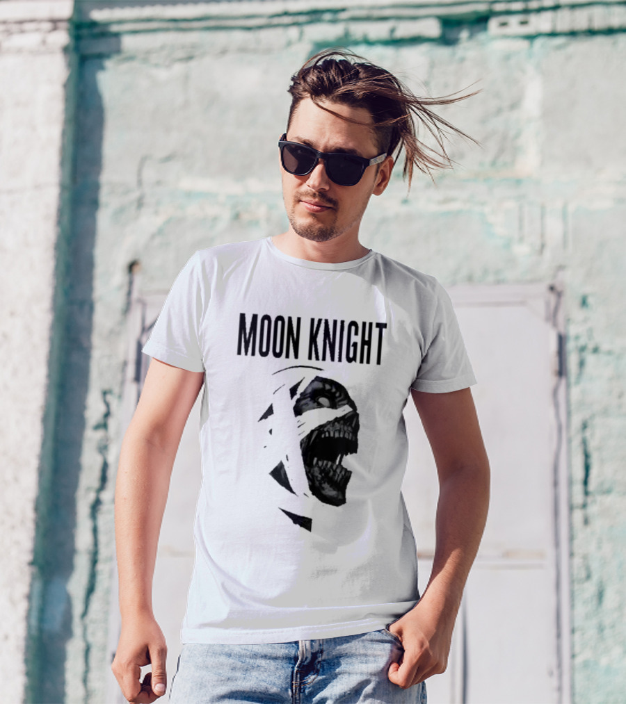 Moon Knight Logo With Intense Wrapped Mask T-Shirt