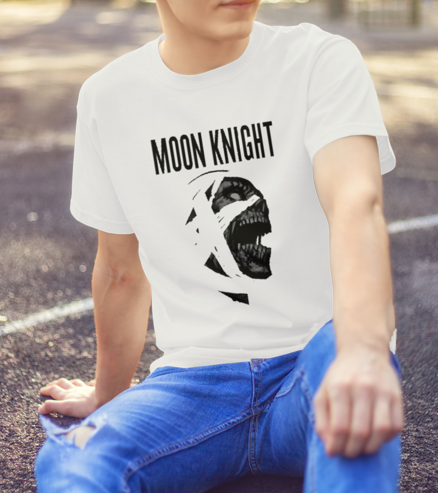 Moon Knight Logo With Intense Wrapped Mask T-Shirt