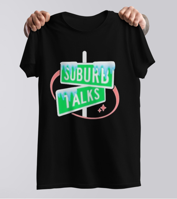 Suburb Talks Snowy Street Signs Christmas T-Shirt
