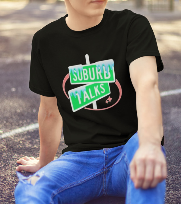 Suburb Talks Snowy Street Signs Christmas T-Shirt