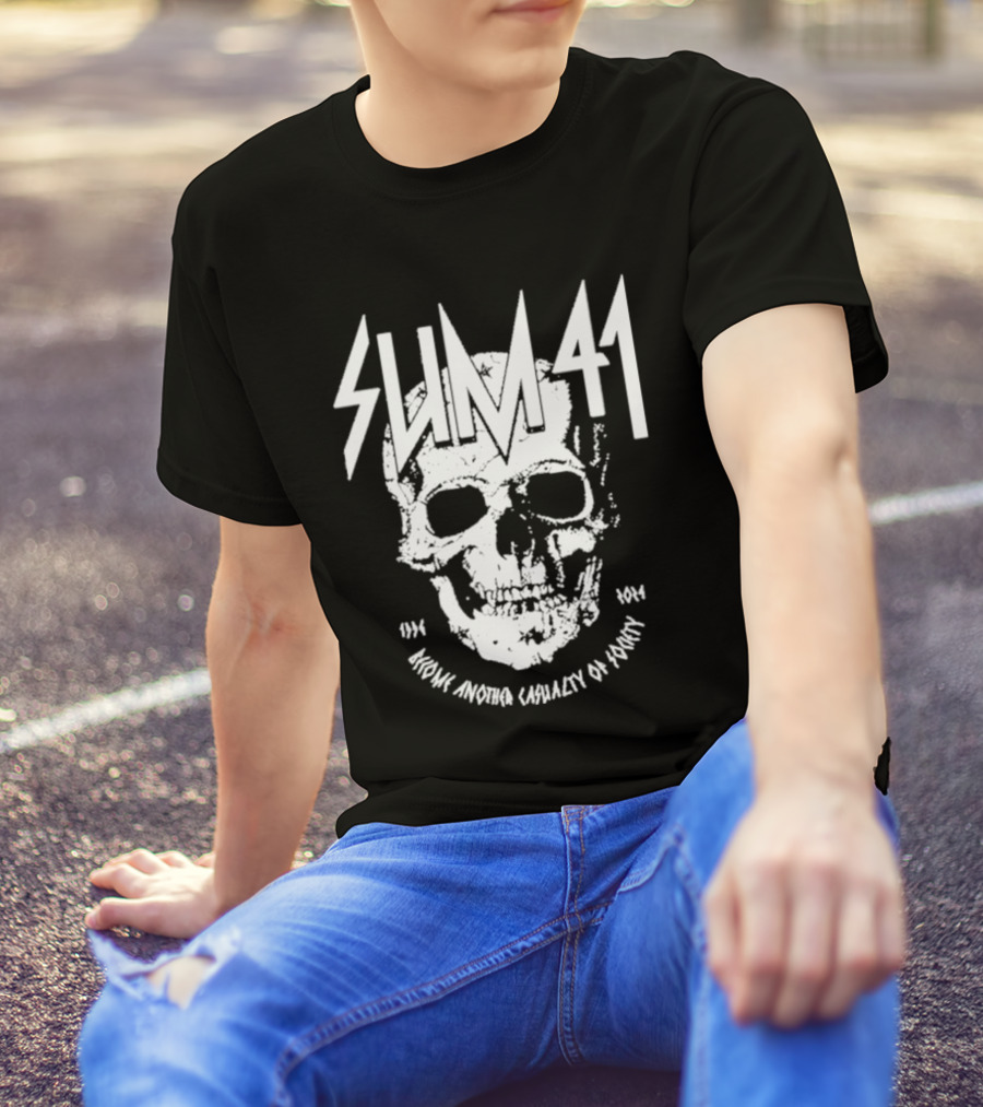 SUM 41 Iconic Another Casualty Of Society Skull 1996-2014 T-Shirt