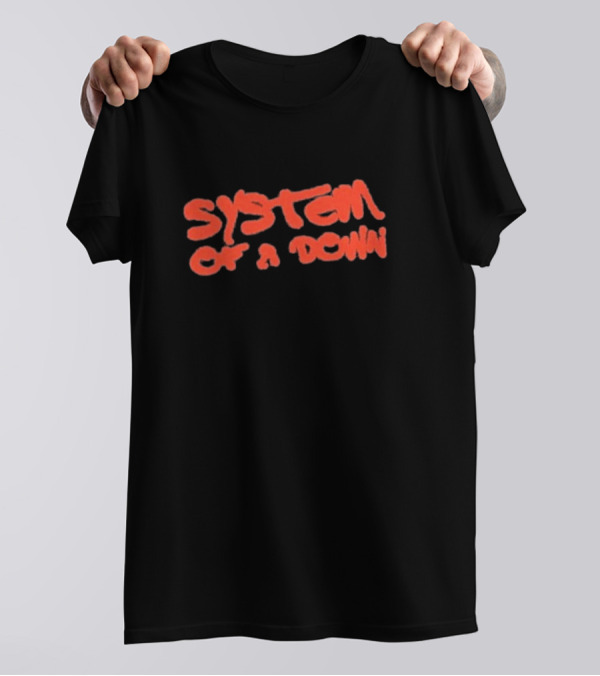 System Of A Down Puff Script Vintage Style Graphic T-Shirt